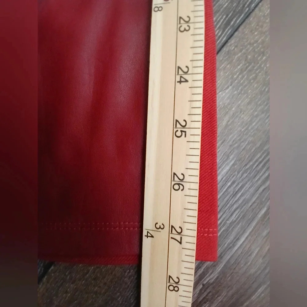 Jason Wu faux leather burnt orange pull-on pants women's size Medium sli… - Picture 11 of 11